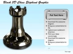 Stock Photo Black 3d Chess Elephant Graphic PowerPoint Template Stock Photo Black 3d Chess Elephant Graphic PowerPoint Template