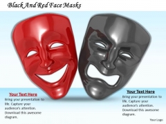Stock Photo Black And Red Face Masks PowerPoint Template Stock Photo Black And Red Face Masks PowerPoint Template