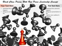 Stock Photo Black Chess Pawns With Red Pawn Leadership Concept PowerPoint Template Stock Photo Black Chess Pawns With Red Pawn Leadership Concept PowerPoint Template