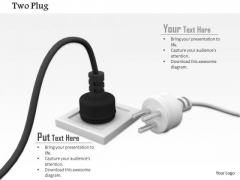 Stock Photo Black Electricity Plug In Socket PowerPoint Slide