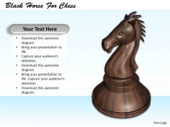 Stock Photo Black Horse For Chess PowerPoint Template Stock Photo Black Horse For Chess PowerPoint Template