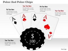 Stock Photo Black Poker Chip Over Aces PowerPoint Slide Stock Photo Black Poker Chip Over Aces PowerPoint Slide