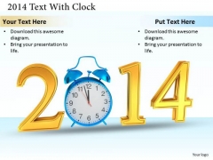 Stock Photo Blue Alarm Clock With 2014 Text Graphic PowerPoint Slide Stock Photo Blue Alarm Clock With 2014 Text Graphic PowerPoint Slide