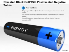 Stock Photo Blue And Black Cell With Positive And Negative Points PowerPoint Slide