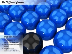 Stock Photo Blue Balls With One Black Ball For Leadership PowerPoint Slide