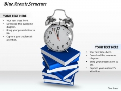 Stock Photo Blue Books With Clock Graphic PowerPoint Template Stock Photo Blue Books With Clock Graphic PowerPoint Template
