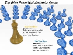 Stock Photo Blue Chess Pawns With Leadership Concept PowerPoint Template Stock Photo Blue Chess Pawns With Leadership Concept PowerPoint Template
