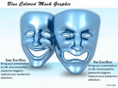 Stock Photo Blue Colored Mask Graphic PowerPoint Template