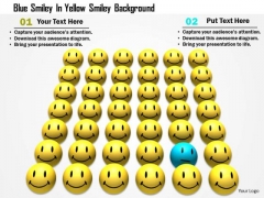 Stock Photo Blue Smiley In Yellow Smiley Background PowerPoint Slide Stock Photo Blue Smiley In Yellow Smiley Background PowerPoint Slide