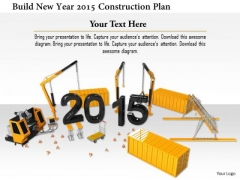 Stock Photo Build New Year 2015 Construction Plan PowerPoint Slide