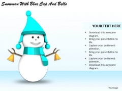 Stock Photo Business Growth Strategy Snowman With Blue Cap And Bells Pictures Stock Photo Business Growth Strategy Snowman With Blue Cap And Bells Pictures