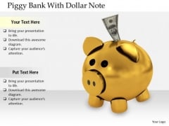 Stock Photo Business Level Strategy Definition Piggy Bank With Dollar Note Clipart