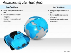 Stock Photo Business Strategy Execution Illustration Of Car With Globe Stock Photo Business Strategy Execution Illustration Of Car With Globe