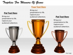Stock Photo Business Strategy Plan Trophies For Winners Of Game Stock Photo Business Strategy Plan Trophies For Winners Of Game