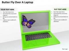 Stock Photo Butter Fly Over A Laptop Ppt Template Stock Photo Butter Fly Over A Laptop Ppt Template