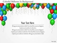 Stock Photo Colorful Balloons In Background PowerPoint Slide