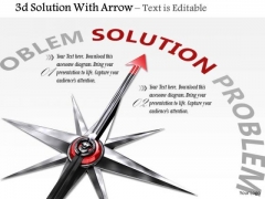 Stock Photo Compass Arrow Pointing At Solution PowerPoint Slide