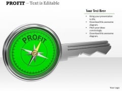 Stock Photo Compass Key Of Profit PowerPoint Slide Stock Photo Compass Key Of Profit PowerPoint Slide