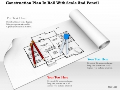 Stock Photo Construction Plan With Drawing Tools PowerPoint Slide Stock Photo Construction Plan With Drawing Tools PowerPoint Slide