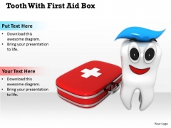 Stock Photo Design Of Tooth With First Aid Box Pwerpoint Slide Stock Photo Design Of Tooth With First Aid Box Pwerpoint Slide