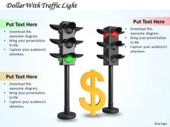 Stock Photo Dollar With Traffic Light PowerPoint Template Stock Photo Dollar With Traffic Light PowerPoint Template