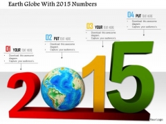 Stock Photo Earth Globe With 2015 Numbers PowerPoint Slide Stock Photo Earth Globe With 2015 Numbers PowerPoint Slide