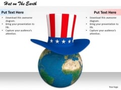 Stock Photo Earth Globe With American Hat PowerPoint Slide