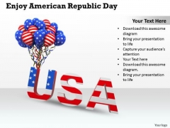 Stock Photo Enjoy American Republic Day PowerPoint Template Stock Photo Enjoy American Republic Day PowerPoint Template
