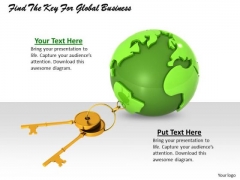 Stock Photo Find The Key For Global Business PowerPoint Template