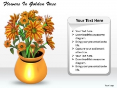 Stock Photo Flowers In Golden Vase PowerPoint Template Stock Photo Flowers In Golden Vase PowerPoint Template
