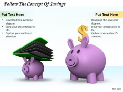 Stock Photo Follow The Concept Of Savings PowerPoint Template Stock Photo Follow The Concept Of Savings PowerPoint Template