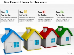 Stock Photo Four Colored Houses For Realestate Image Graphics For PowerPoint Slide Stock Photo Four Colored Houses For Realestate Image Graphics For PowerPoint Slide