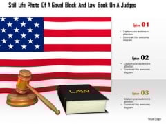 Stock Photo Gavel And Law Book With Us Flag PowerPoint Slide Stock Photo Gavel And Law Book With Us Flag PowerPoint Slide