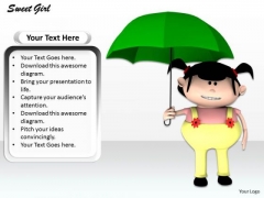 Stock Photo Girl Holding Green Umbrella Pwerpoint Slide Stock Photo Girl Holding Green Umbrella Pwerpoint Slide