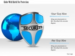 Stock Photo Globe With Shield For Protection Image Graphics For PowerPoint Slide Stock Photo Globe With Shield For Protection Image Graphics For PowerPoint Slide