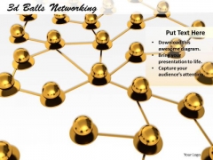 Stock Photo Golden Balls Connected In Network PowerPoint Slide Stock Photo Golden Balls Connected In Network PowerPoint Slide