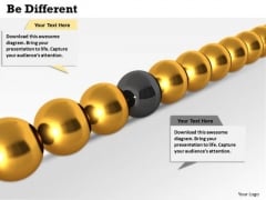 Stock Photo Golden Balls With One Black In Middle For Leadership PowerPoint Slide Stock Photo Golden Balls With One Black In Middle For Leadership PowerPoint Slide