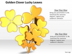 Stock Photo Golden Clover Lucky Leaves PowerPoint Template Stock Photo Golden Clover Lucky Leaves PowerPoint Template