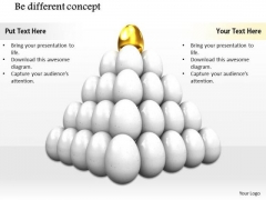 Stock Photo Golden Egg On White Eggs For Leadership PowerPoint Slide