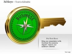Stock Photo Golden Key Compass With Business Word PowerPoint Slide Stock Photo Golden Key Compass With Business Word PowerPoint Slide