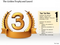 Stock Photo Golden Laurel Trophy For 3rd Rank Pwerpoint Slide Stock Photo Golden Laurel Trophy For 3rd Rank Pwerpoint Slide