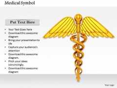 Stock Photo Golden Medical Symbol For Health Concept PowerPoint Slide