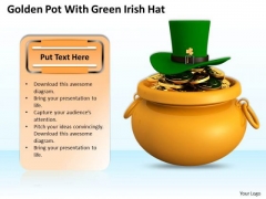 Stock Photo Golden Pot With Green Irish Hat PowerPoint Template Stock Photo Golden Pot With Green Irish Hat PowerPoint Template