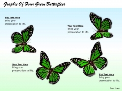 Stock Photo Graphic Of Four Green Butterflies PowerPoint Template Stock Photo Graphic Of Four Green Butterflies PowerPoint Template