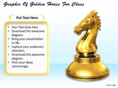 Stock Photo Graphic Of Golden Horse For Chess PowerPoint Template Stock Photo Graphic Of Golden Horse For Chess PowerPoint Template