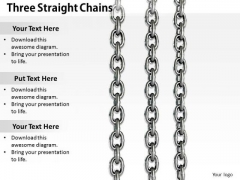 Stock Photo Graphic Of Three Steel Chains Pwerpoint Slide