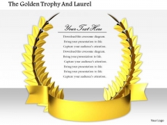 Stock Photo Graphics Of Golden Laurel For Game Winners PowerPoint Slide