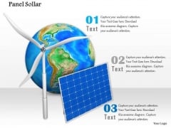 Stock Photo Graphics Of Windmill With Solar Panel PowerPoint Slide
