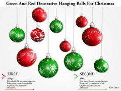 Stock Photo Green And Red Decorative Hanging Balls For Christmas PowerPoint Slide Stock Photo Green And Red Decorative Hanging Balls For Christmas PowerPoint Slide
