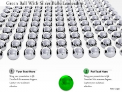 Stock Photo Green Ball With Silver Balls Leadership Image Graphics For PowerPoint Slide